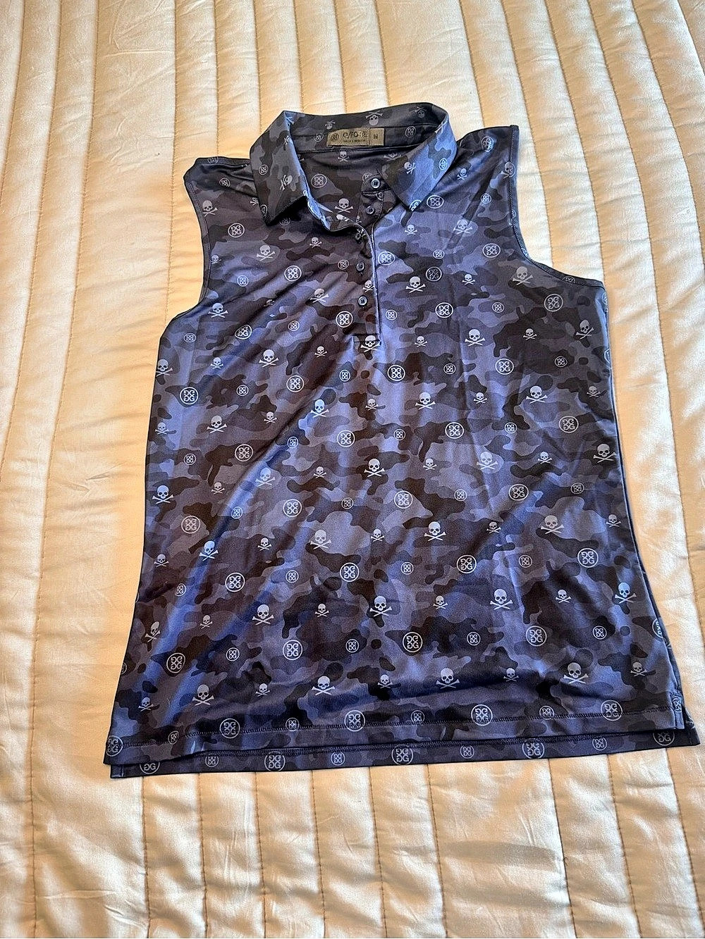 G/FORE Skull & Camo Sleeveless Golf Polo – Size M